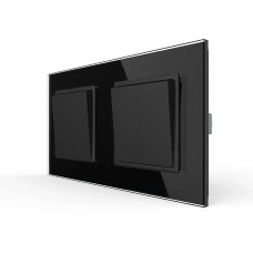 Трехклавишный выключатель (1-2) LIVOLO черное матовое стекло