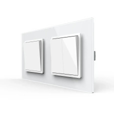 Трехклавишный выключатель (1-2) Livolo белое стекло (VL-C7K1K2-11)