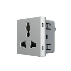 Універсальна розетка LIVOLO 12-в-1, з заземленням і шторками, сіра, 16А 250В, модуль (VL-FCT22 16A-2 (724200615)