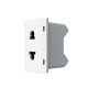 Универсальная розетка LIVOLO 2 в 1, белая, без заземления, с защитными шторками, модуль 0.5 поста, 16А 724000311