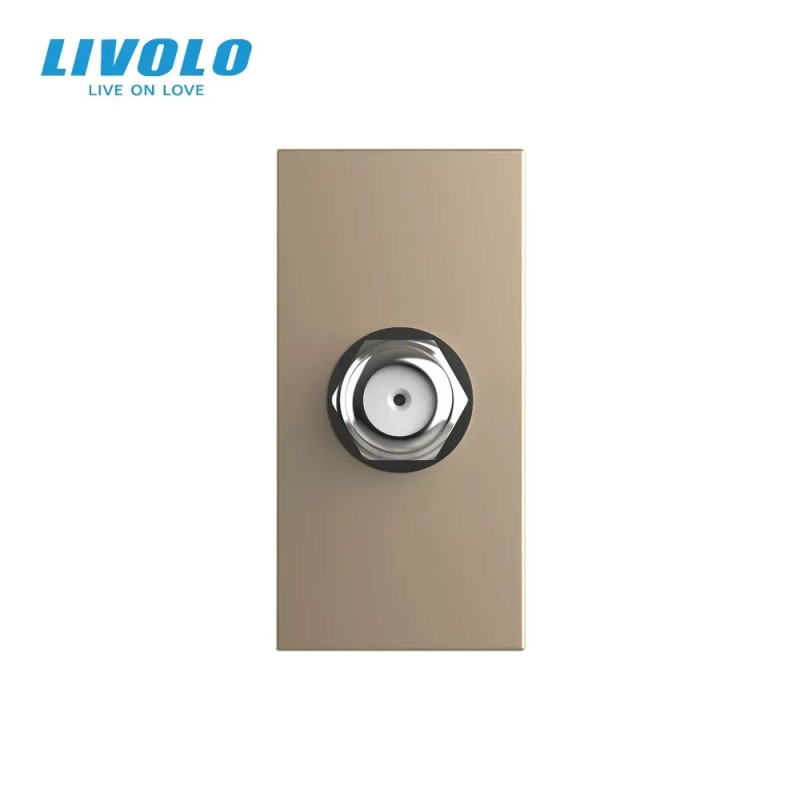 Спутниковая розетка SAT LIVOLO, золотая, модуль 0.5 поста, для ресивера/антенны (VL-FCSL-1AP)