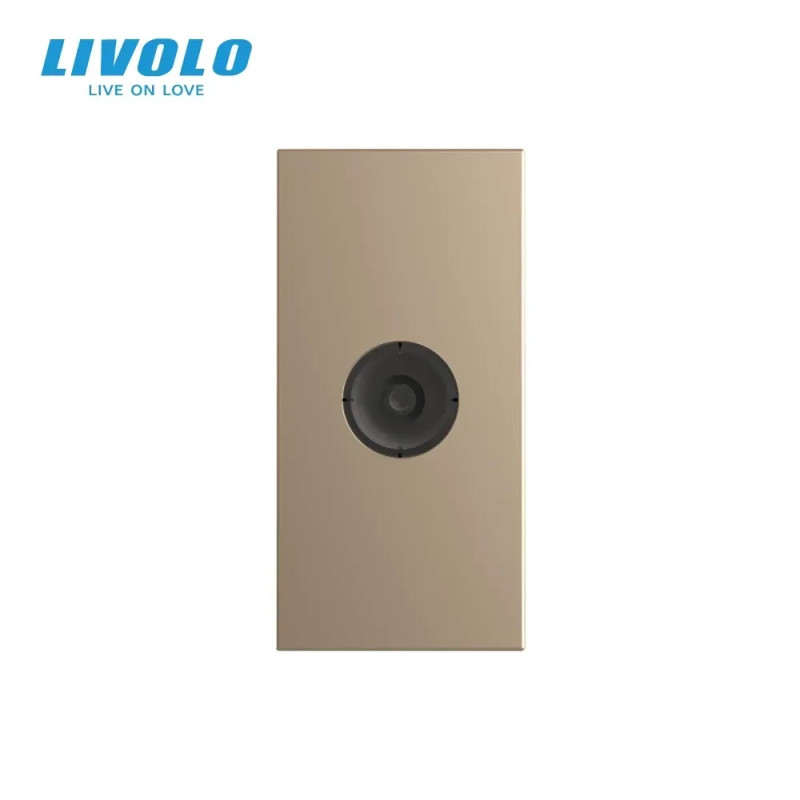Телевизионная розетка LIVOLO, золотая, модуль 0.5 поста, TV гнездо для антенны/ресивера (VL-FCTV-1AP)