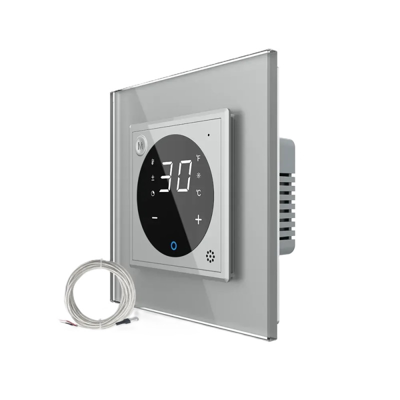 Терморегулятор (термостат) сенсорный программируемый для электрического теплого пола LIVOLO серый, мато