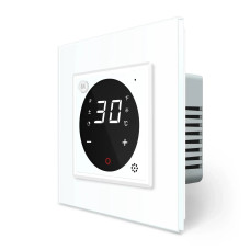 Терморегулятор (термостат) сенсорный программированный для теплого пола LIVOLO, белый стеклянный (VL-C7FC)