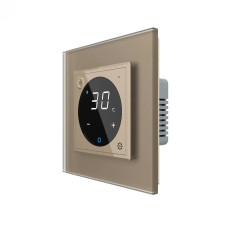 Терморегулятор (термостат) сенсорный программированный для теплого пола LIVOLO золотой, матовая стеклянная
