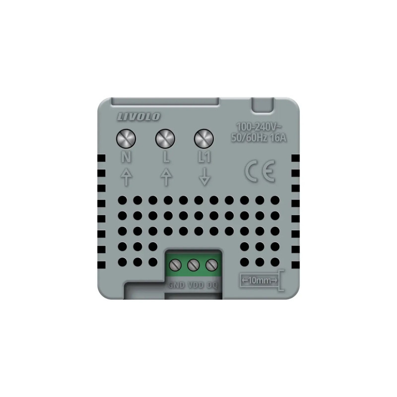 Терморегулятор (термостат) сенсорный программируемый для водяного теплого пола Livolo, серый, модуль