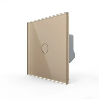 Сенсорный проходной/перекрестный диммер Livolo золотое стекло (VL-C7FC1SD1-2GAP)