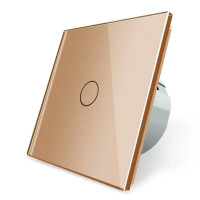 Сенсорный проходной/перекрестный уличный выключатель Влагозащищенный 1 сенсор Livolo золотое стекло (VL-C7)