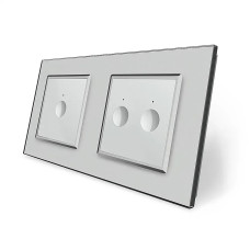 Сенсорный проходной/перекрестный выключатель Sense 3 сенсора (1-2) Livolo серое стекло (VL-C7FC1S/FC2S-4IP)