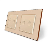 Сенсорный проходной/перекрестный выключатель Sense 4 сенсора (2-2) Livolo золотое стекло (VL-C7FC2S/FC2S-4A