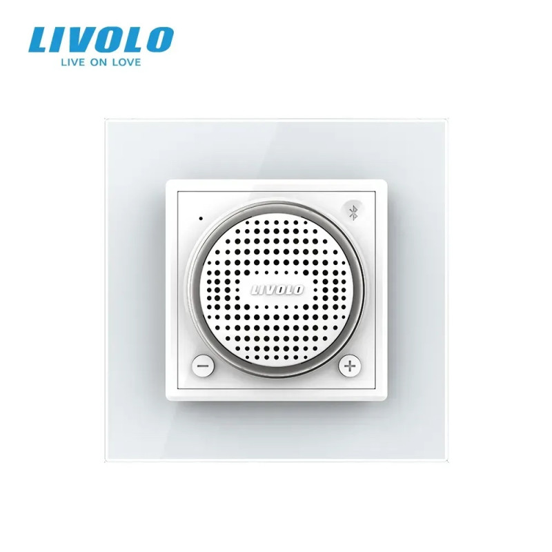 Стерео Bluetooth колонка LIVOLO біла матова скло