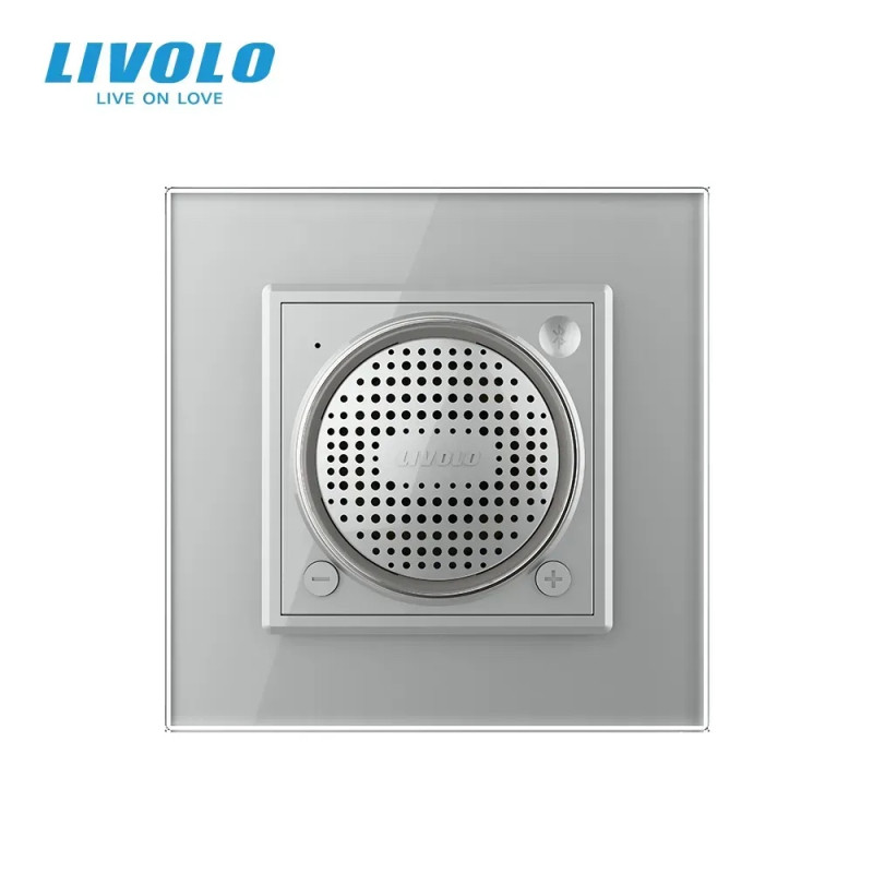 Стерео Bluetooth колонка LIVOLO серое стекло