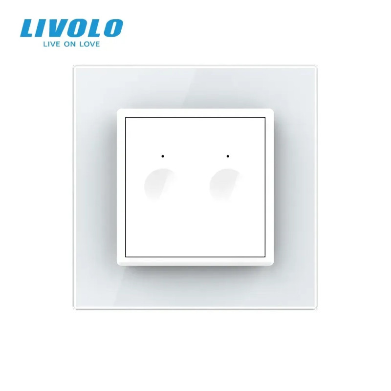 Сенсорный проходной/перекрестный выключатель Sense 2 сенсора Livolo белый (722000411)