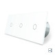 Сенсорний прохідний/перехресний вимикач 3 сенсора (1-1-1) LIVOLO білий матове скло