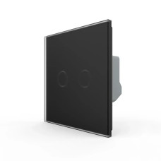 Сенсорный проходной/перекрестный выключатель LIVOLO, 2-сенсорный, черный матовое стекло, 5А 230В, без нейт