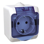 Розетка 1-местная внеш. IP44, з/к, с прозрачн. крышки. 16А белая Cedar Plus Schneider Electric WDE000543