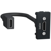 Розетка HDMI (1 модуль) Unica New Schneider Electric антрацит NU343054