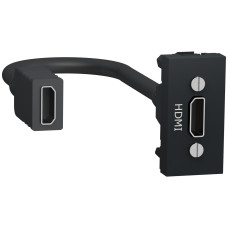 Розетка HDMI (1 модуль) Unica New Schneider Electric антрацит NU343054