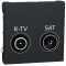 Розетка R-TV/SAT индивидуальная (2 модуля) Unica New Schneider Electric антрацит NU345454