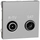 Розетка R-TV/SAT конечная (2 модуля) Unica New Schneider Electric алюминий NU345530