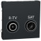 Розетка R-TV/SAT конечная (2 модуля) Unica New Schneider Electric антрацит NU345554