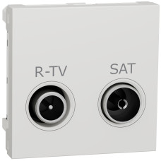 Розетка R-TV/SAT конечная (2 модуля) Unica New Schneider Electric белая NU345518