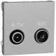 Розетка R-TV/SAT проходная (2 модуля) Unica New Schneider Electric алюминий NU345630