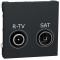 Розетка R-TV/SAT проходная (2 модуля) Unica New Schneider Electric антрацит NU345654