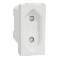 Розетка без ж/к со шторками 16А 1 модуль Unica New Schneider Electric белая NU303118