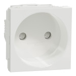 Розетка без ж/к со шторками 16А 2 модуля Unica New Schneider Electric белая NU303318