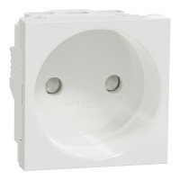 Розетка без ж/к со шторками 16А 2 модуля Unica New Schneider Electric белая NU303318