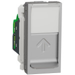 Розетка компьютерная RJ45 кат.5 STP (1 модуль) Unica New Schneider Electric алюминий NU341230