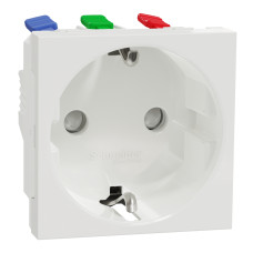 Розетка с ж/к и шторками 16А (быстрозажимные клеммы) Unica New Schneider Electric белая NU305718
