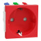 Розетка с ж/к и шторками 16А (быстрозажимные клеммы) Unica New Schneider Electric красная NU305703