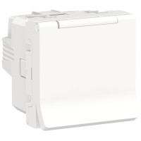 Розетка с ж/к, шторками и крышкой 16А Unica New Schneider Electric белая NU303718TA