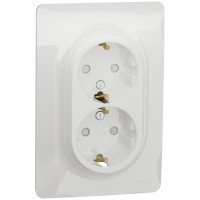 Розетка с ж/к и двойная Unica New Schneider Electric белая NU206718