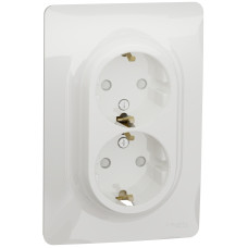 Розетка с ж/к и двойная Unica New Schneider Electric белая NU206718