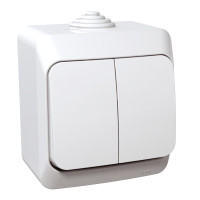 Выключатель двухкл. внеш. IP44, белый Cedar Plus Schneider Electric WDE000550