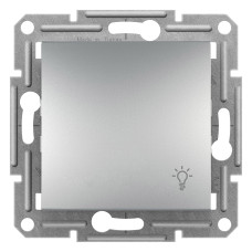 Выключатель кнопочный "Свет" Asfora Schneider Electric алюминий EPH0900161