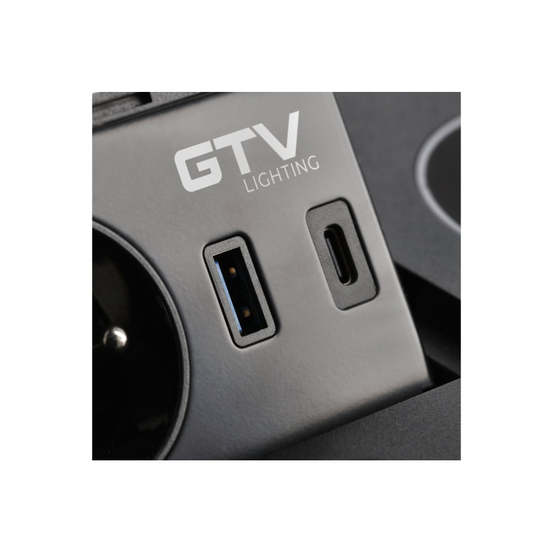 Подовжувач GTV AVARO PLUS 1 розетка SCHUKO USB A+C WC 5W провід 1,5м Чорний AE-PB1SAVAP-20