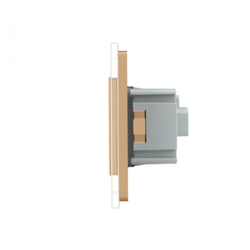 Сенсорный диммер 2 сенсора (1-1) 1 розетка Livolo золото стекло (VL-C701D/C701D/C7C1EU - 13)