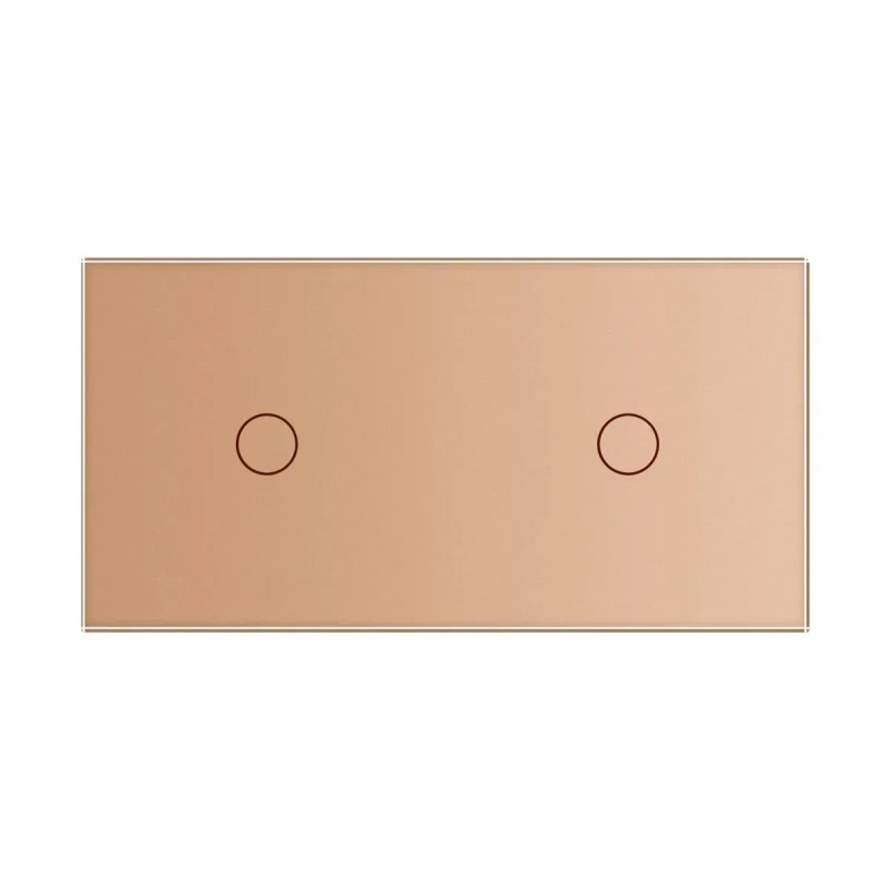 Сенсорный диммер 2 сенсора (1-1) LIVOLO золото матовое стекло