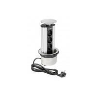 Удлинитель для офиса GTV (встраивается в стол) 3 гнезда SCHUCKO серебряный AE-BPW3GS-80