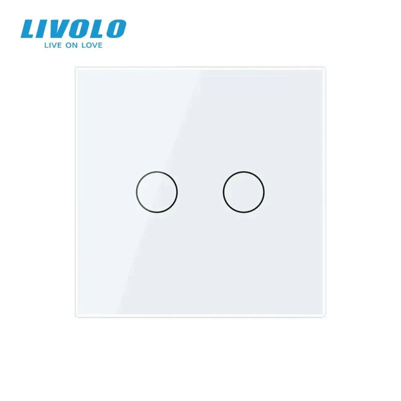 Сенсорный димер 2 сенсора Livolo белое стекло (VL-FC2D2-2GWP)
