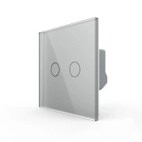 Сенсорный димер 2 сенсора Livolo серое стекло (VL-FC2D2-2GIP)