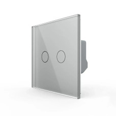 Сенсорный димер 2 сенсора Livolo серое стекло (VL-FC2D2-2GIP)