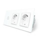 Сенсорный диммер 1 сенсор 2 розетки LIVOLO белое матовое стекло