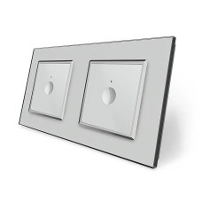 Сенсорный выключатель Sense 2 сенсора (1-1) Livolo серое стекло (VL-C7FC1/FC1-4IP)