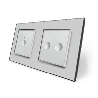 Сенсорный выключатель Sense 3 сенсора (1-2) Livolo серое стекло (VL-C7FC1/FC2-4IP)