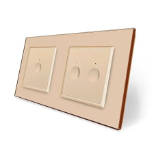 Сенсорный выключатель Sense 3 сенсора (1-2) Livolo золотое стекло (VL-C7FC1/FC2-4AP)